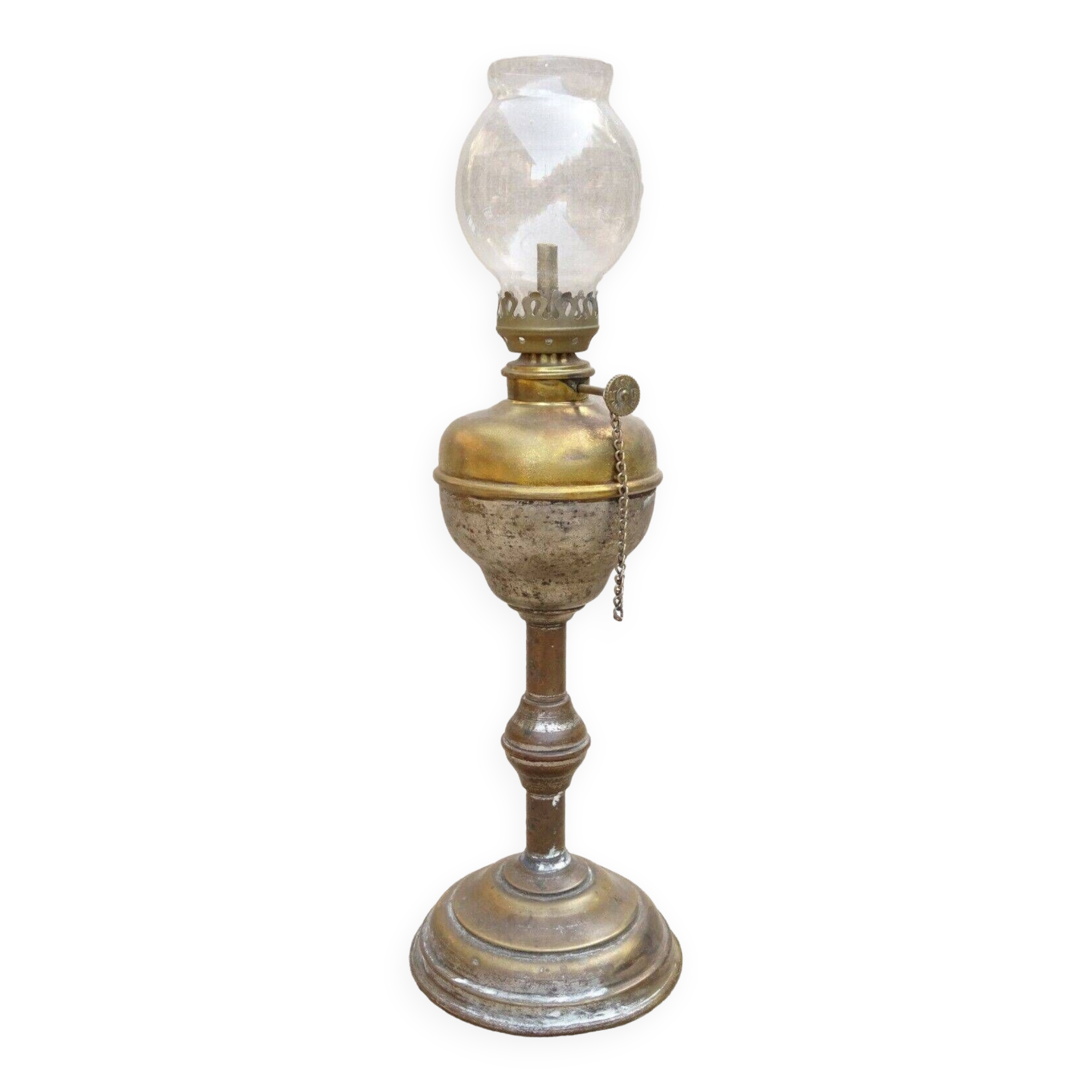Ancien lampe à essence sur pied bruleur M.B. Maris et Besnard