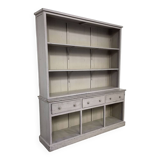 Large gray wooden bookcase