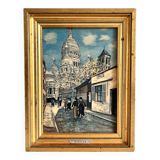 Reproduction of a painting of a walk in the city center by Maurice Trillon