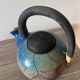 Handcrafted blue raku ceramic teapot – high handle Japanese design