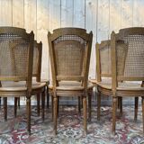 Set of 6 caned chairs in Louis XVI style