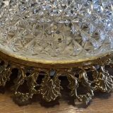 Round ceiling or wall light, in glass from the 70s, vintage.