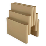 Cream magazine rack by Giotto Stoppino for Kartell, 1970