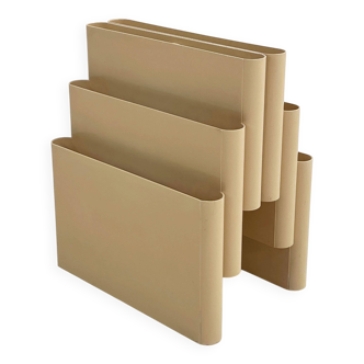 Cream magazine rack by Giotto Stoppino for Kartell, 1970