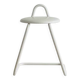 Tabouret blanc en metal et simili cuir