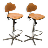 Paire de Chaises d’Atelier Vintage WERK SITZ – Icônes Industrielles