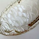 Transparent glass raviers in the shape of a fish