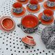 Coffee service and liqueur service of the 70s in faience of Vallauris