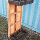 Industrial coffee table with wooden top and metal legs