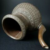 Ancien pichet à eau Moghol en bronze indien oriental Inde XIX