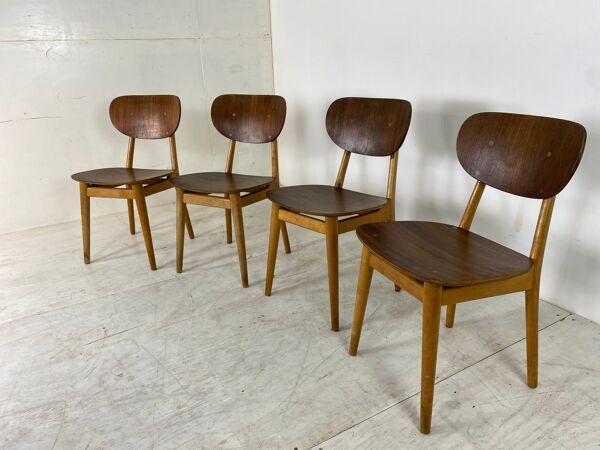 Set of 4 Scandinavian teak lounge chairs by Cees Braakman for Pastoe 1950s