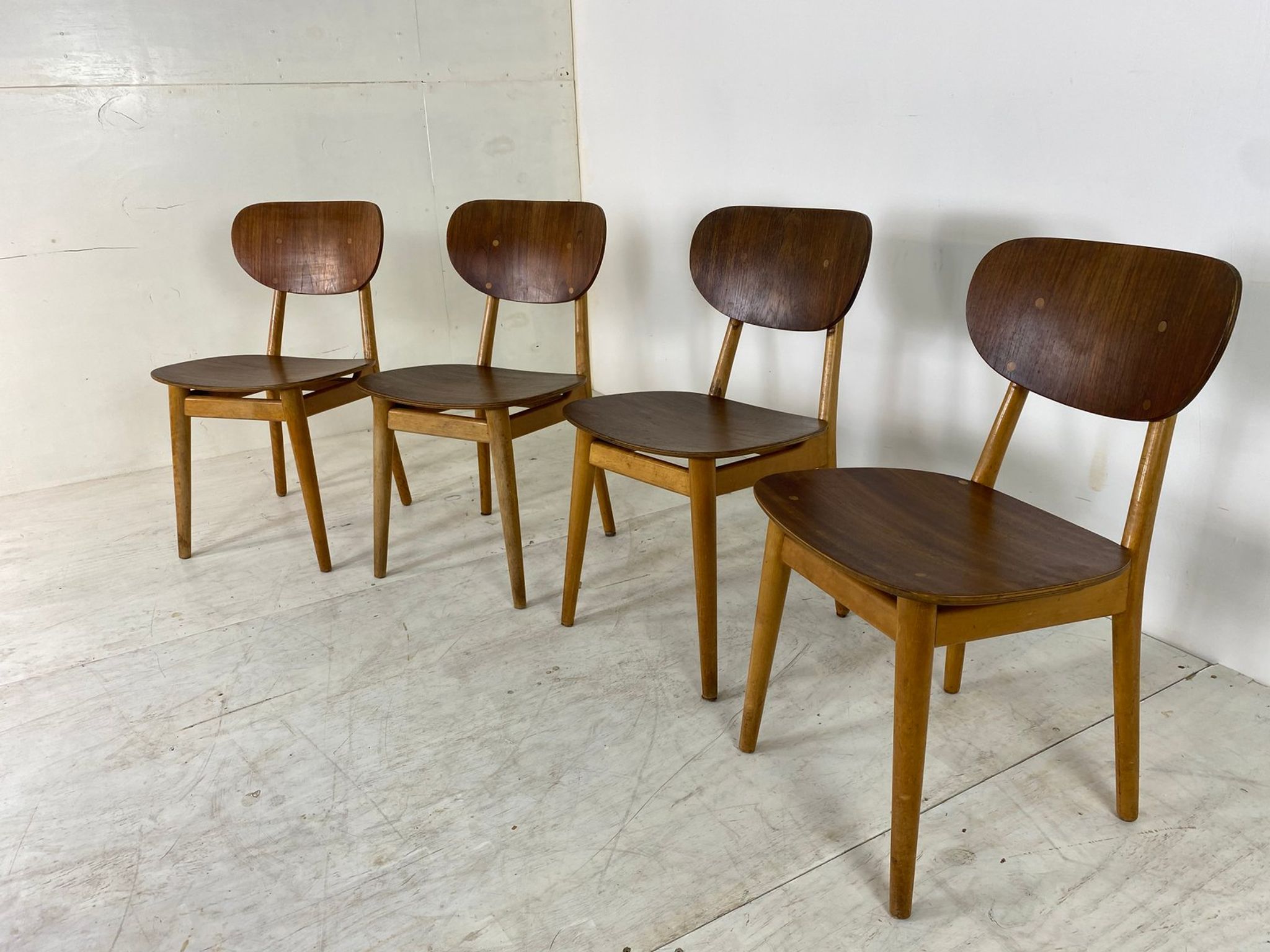Set of 4 Scandinavian teak lounge chairs by Cees Braakman for Pastoe 1950s