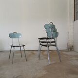 Set of 4 chairs in formica chrome