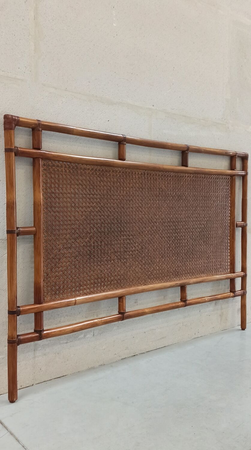 Traditional bamboo and cane headboard, 70's