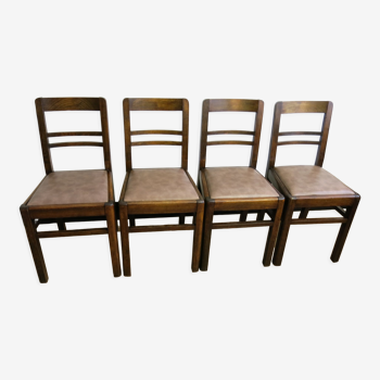 Ensemble de quatre chaises mid-century