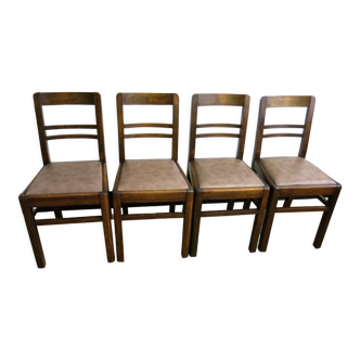 Ensemble de quatre chaises mid-century