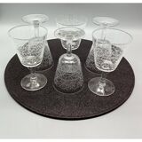 6 vintage Luminarc France arabesque 13 cl stemmed glasses