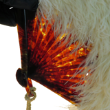 Large EVENTAIL in ostrich feather and scaled frame, nineteenth