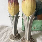 Paire de vases art nouveau  tulipes