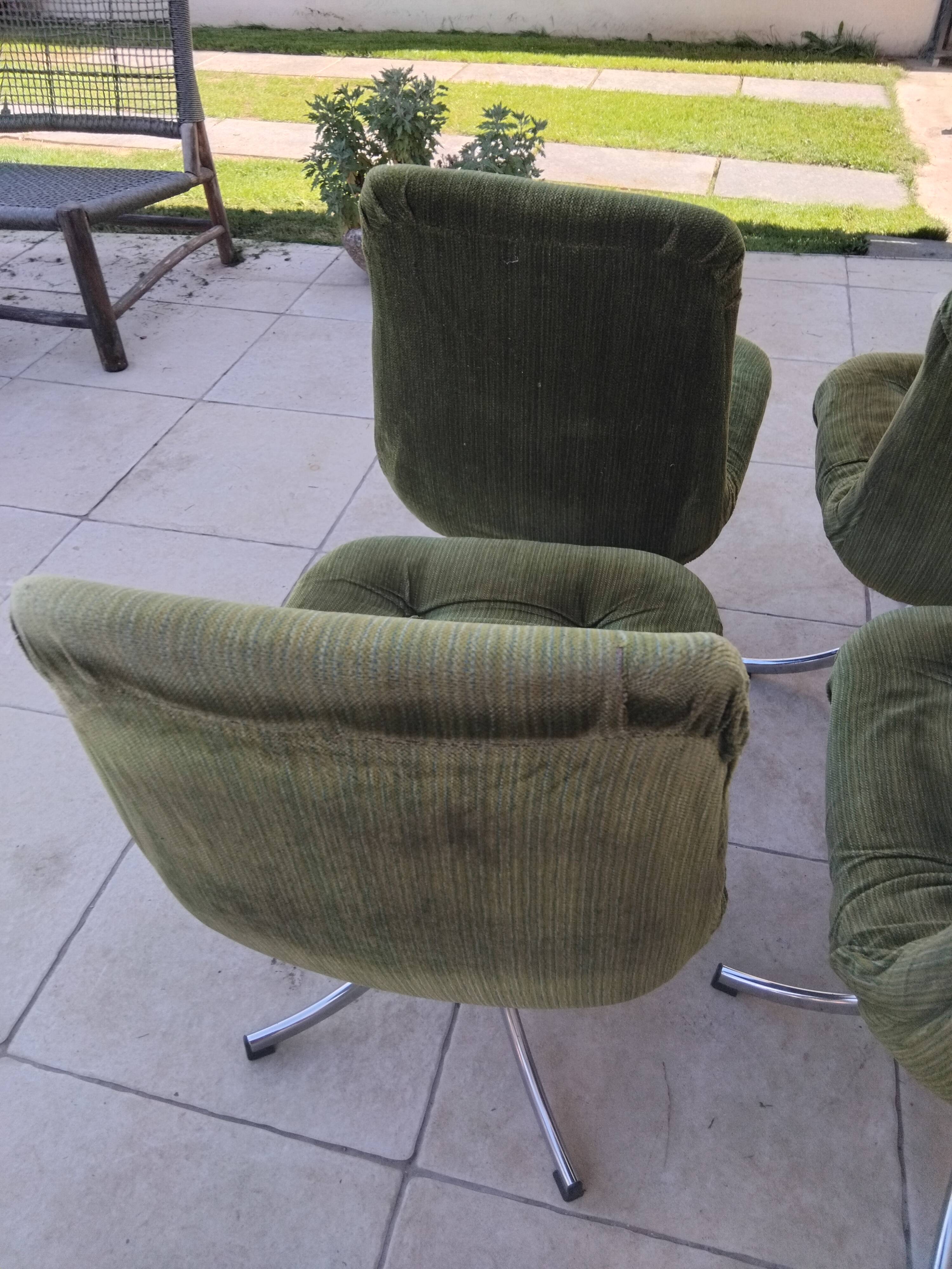 4 chaises vintage GASTONE RINALDI design année 70