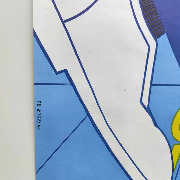 Affiche vintage INRS 1988 graphisme Metzger