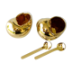 Salt and pepper in the shape of a snail - Golden porcelain