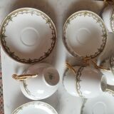 8 Art Deco Sigismond Maas cups Limoges porcelain