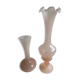 Paire de vases en opaline rose