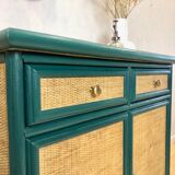 Rattan chest of drawers 70s