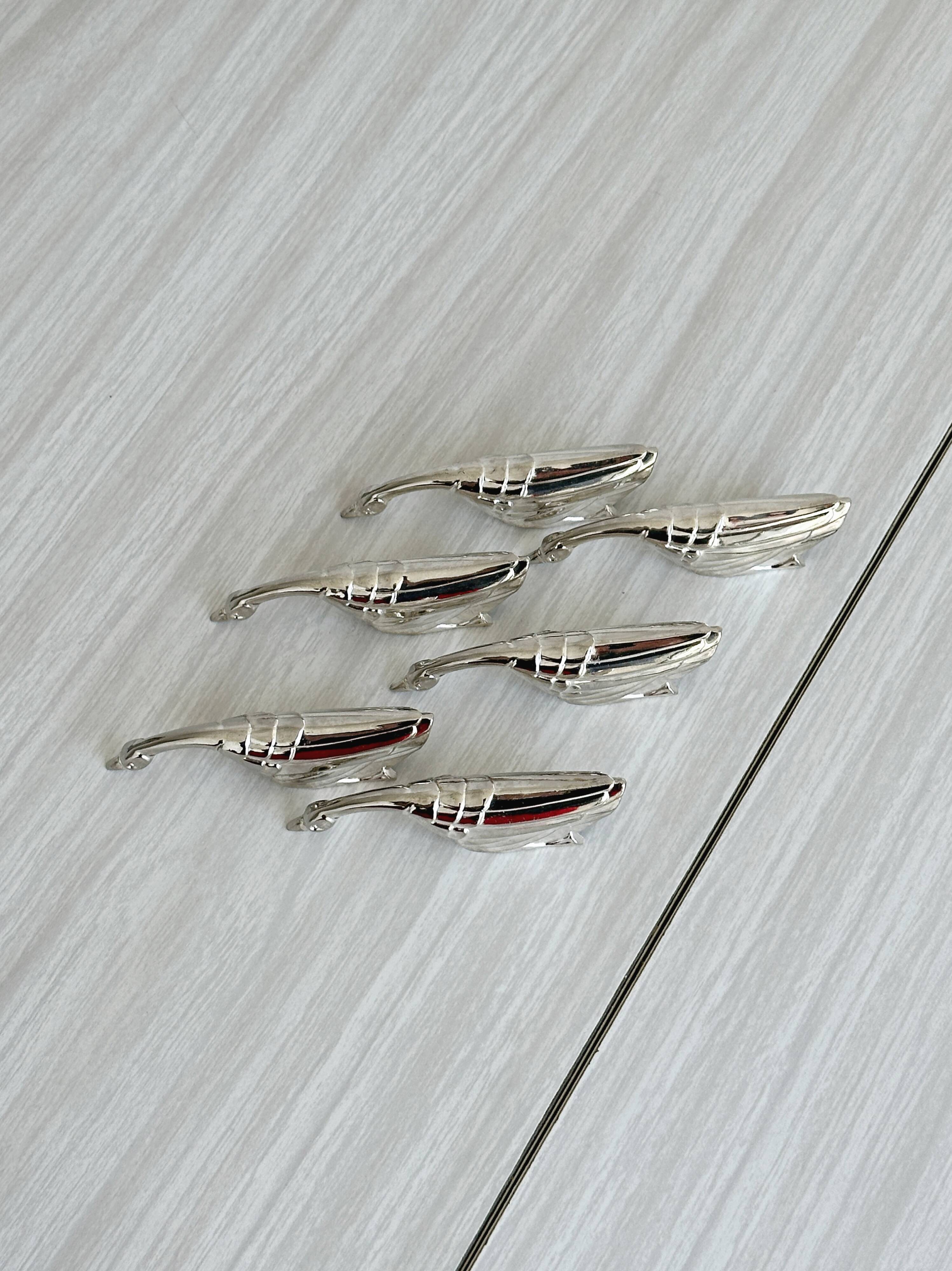 knife holder goose set of 6 metal