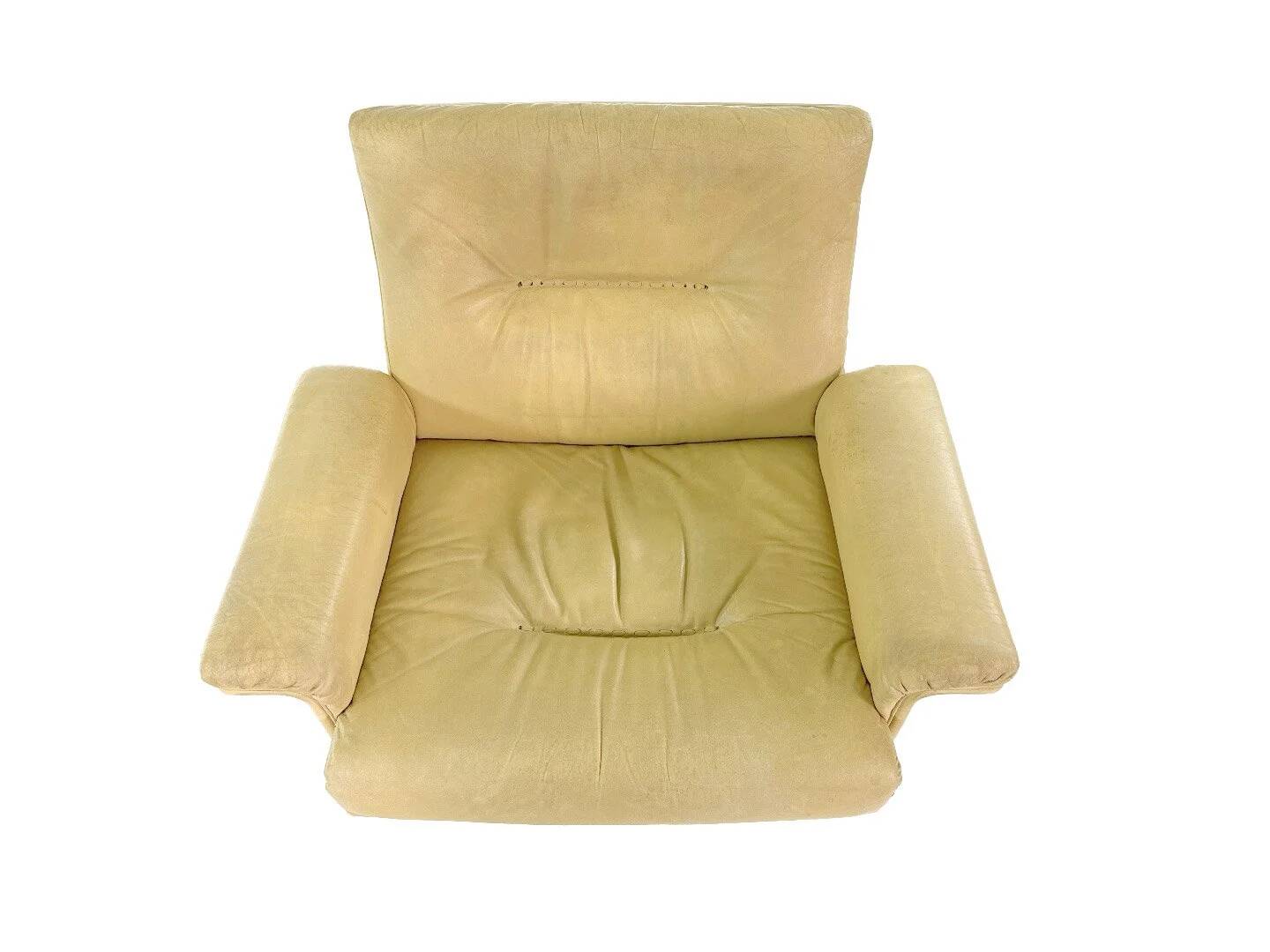 Fauteuil De Sede DS-35 en cuir crème, Suisse années 1970
