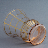 Art Deco vase with "modernist" design gilded with fine gold.  Verreries Laeken Belgium - circa 1950