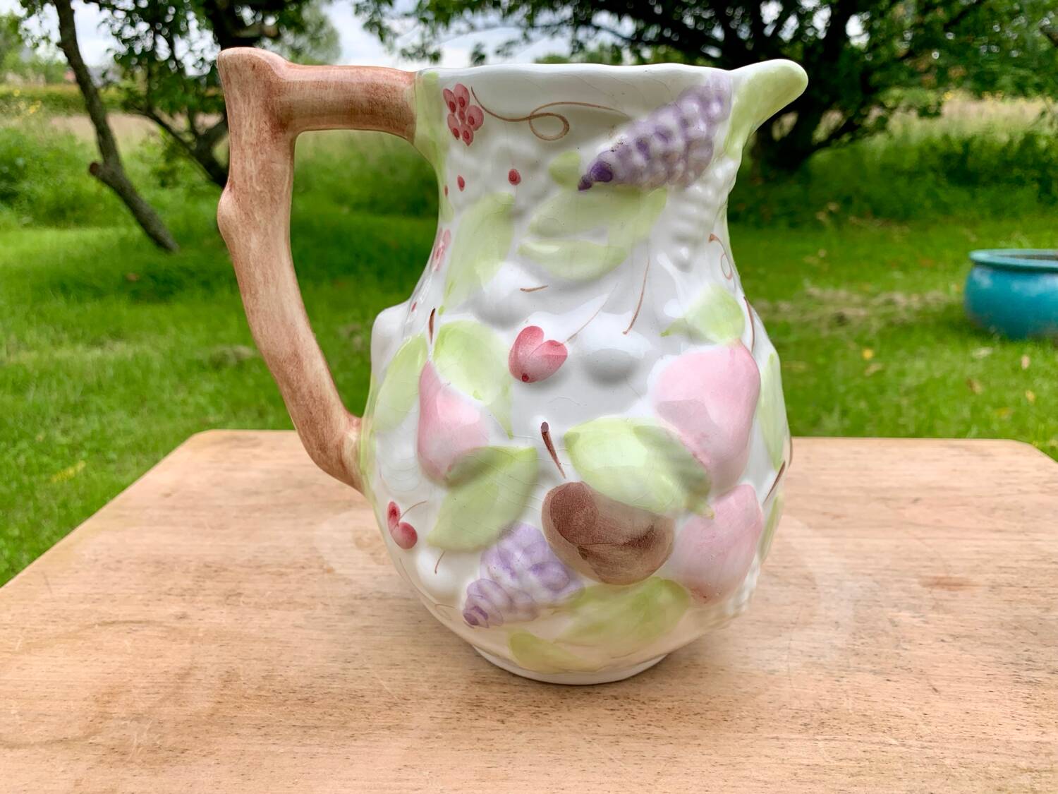 Vintage fruit flower slush water pitcher