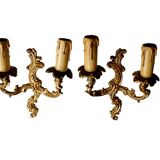 Paire d 'appliques en bronze doré style Louis XV