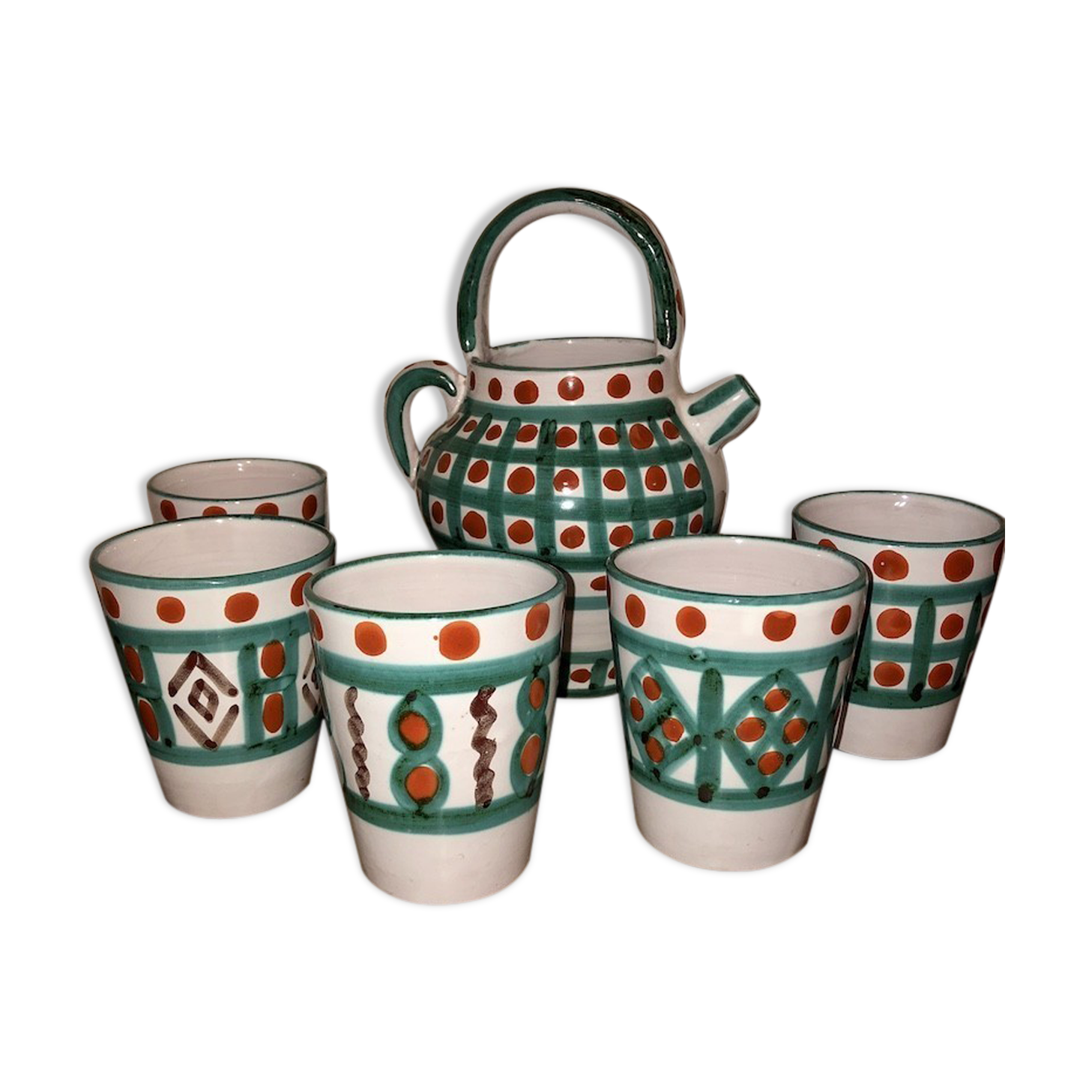 Vintage Vallauris service signed A.Fazio