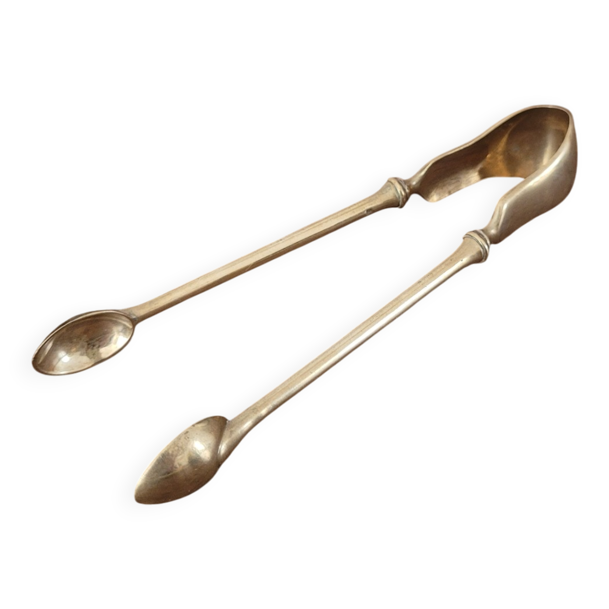 Golden metal sugar tongs