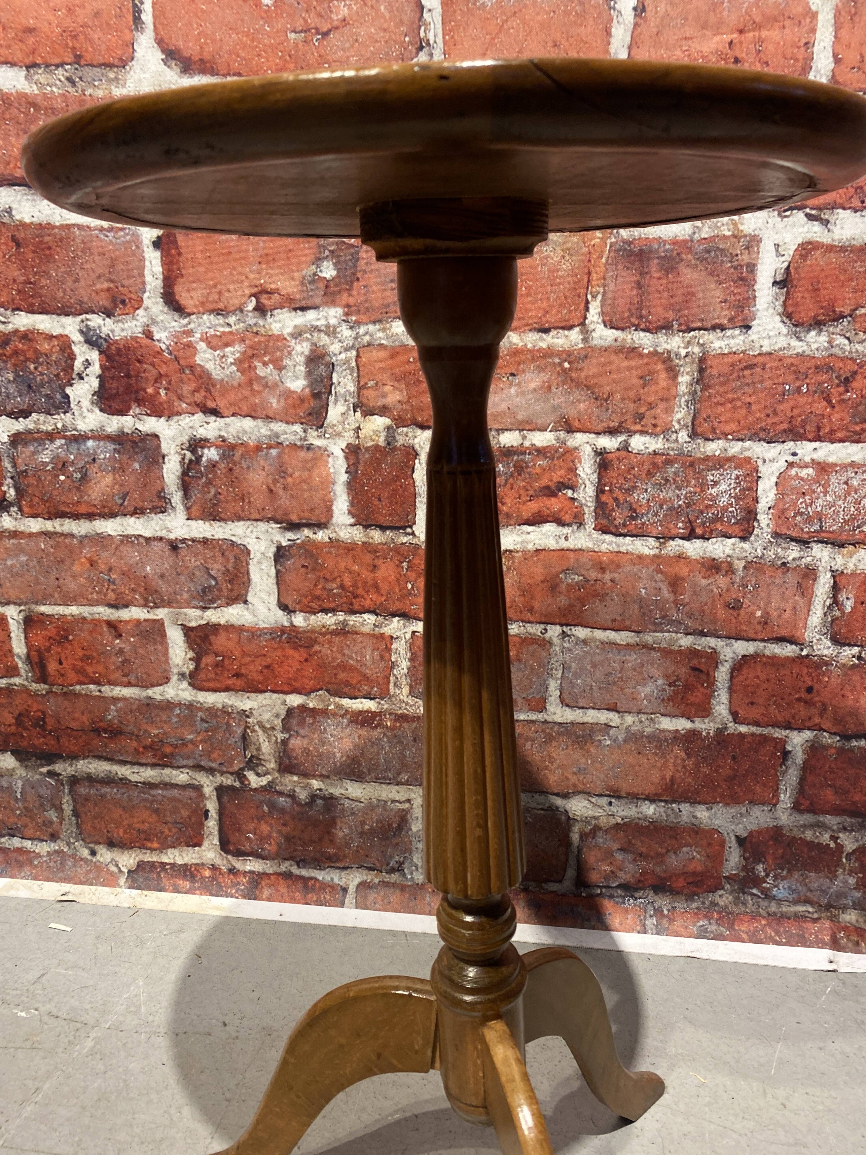Wooden tripod pedestal table