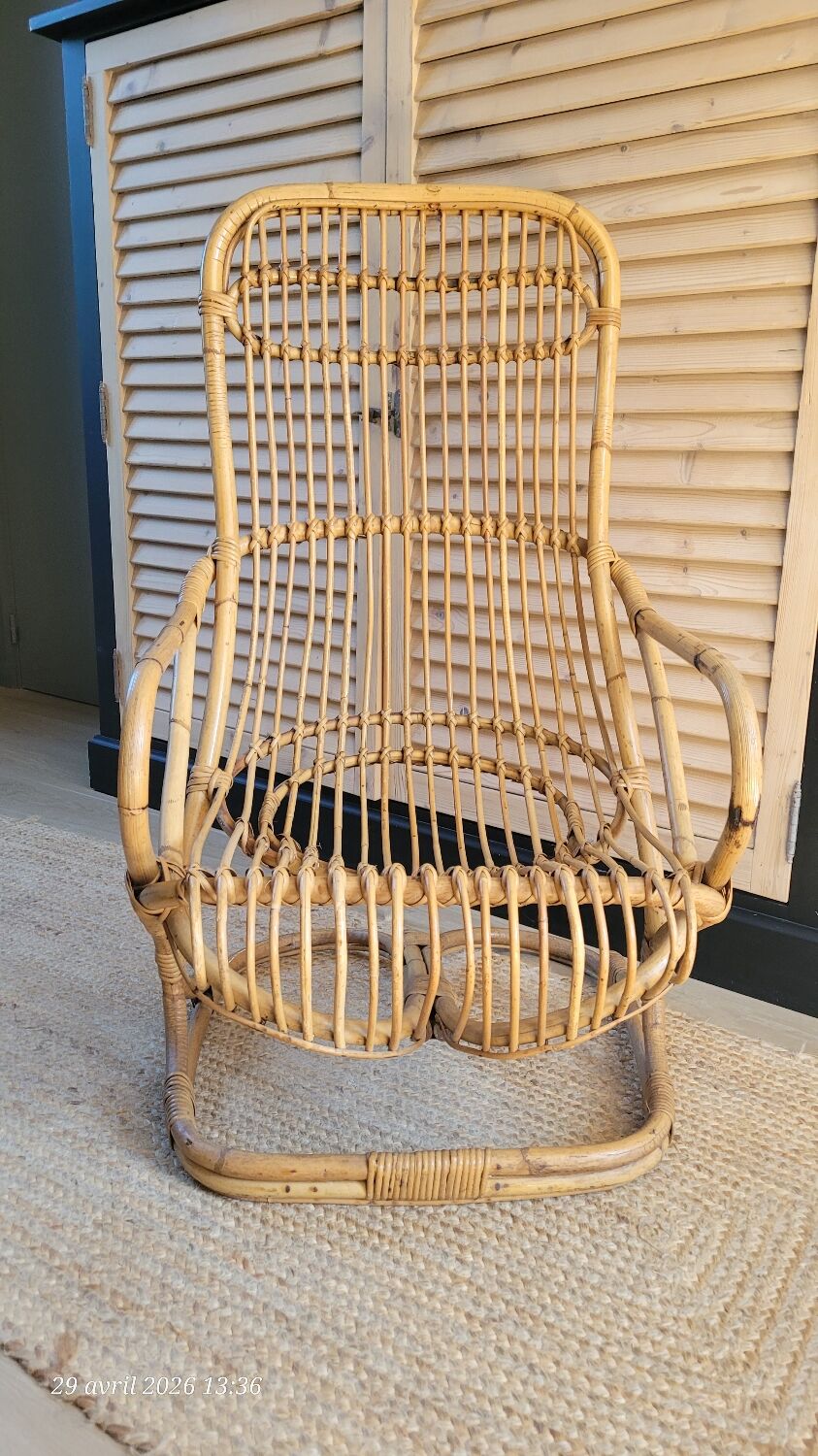 Vintage rattan armchair