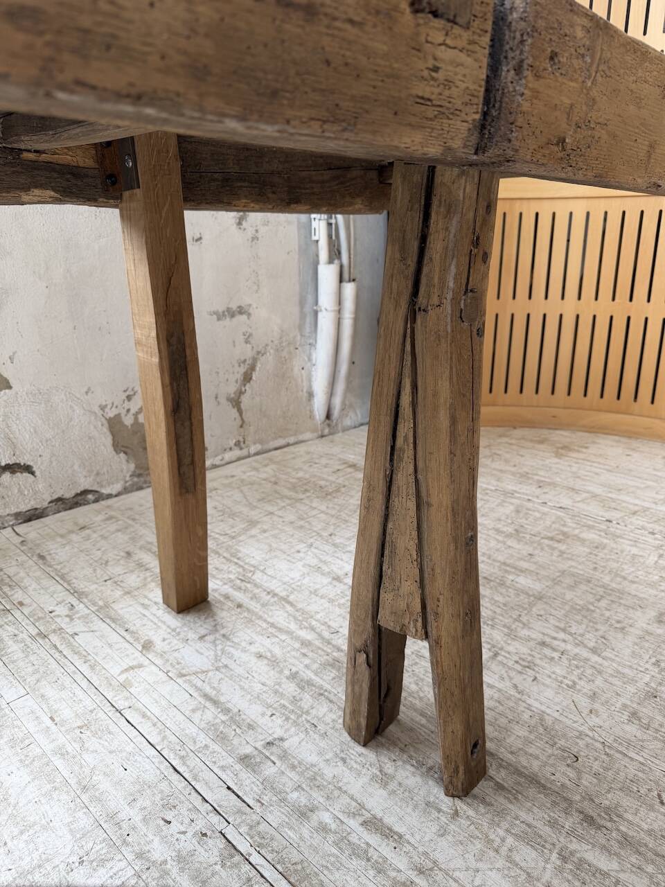 Brutalist popular art table XXL 3.5m/4m pine and oak