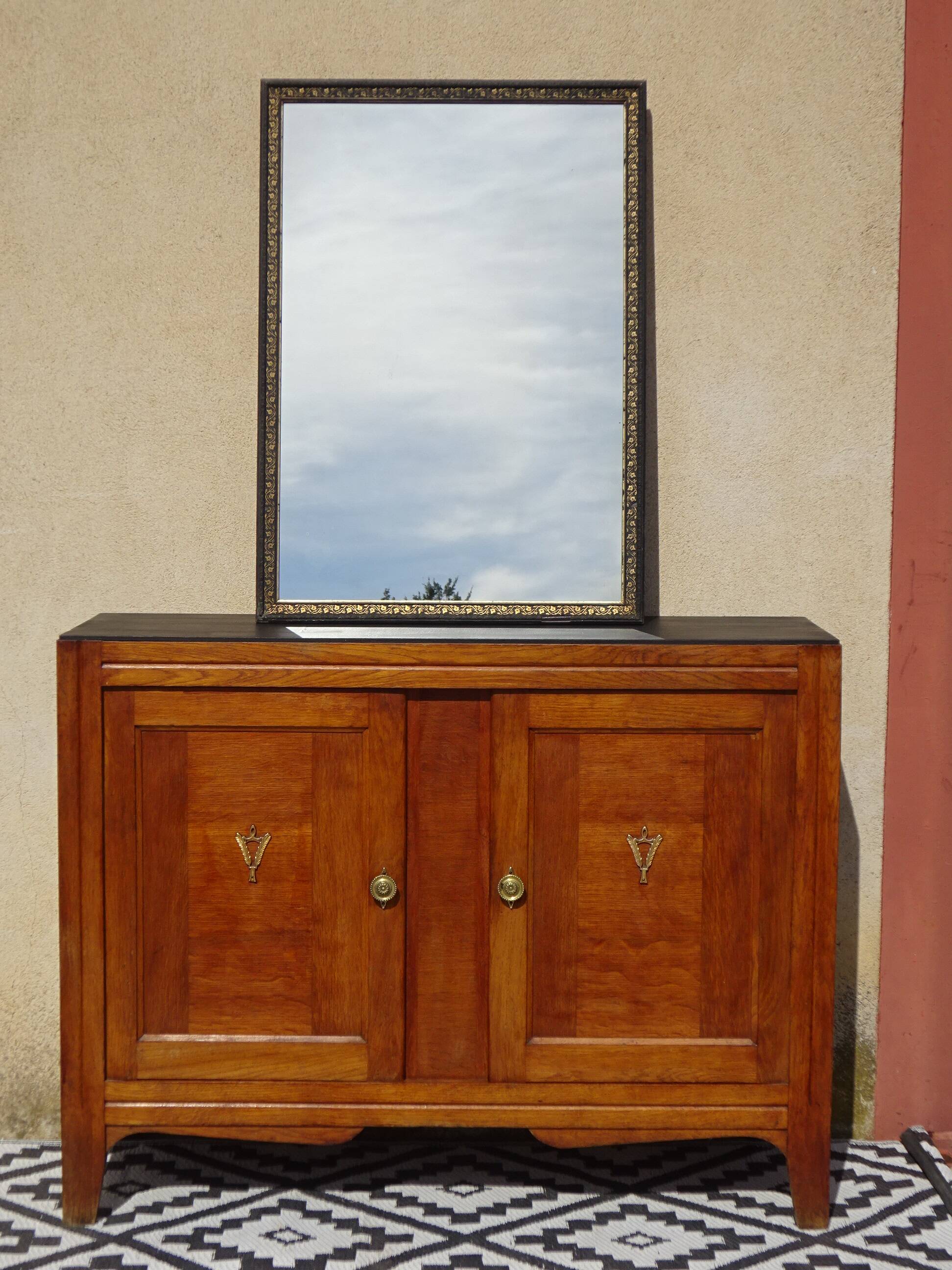 Vintage buffet in light and black oak
