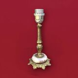 Antique lamp base in gilded brass and onyx – H26 cm – 1960s