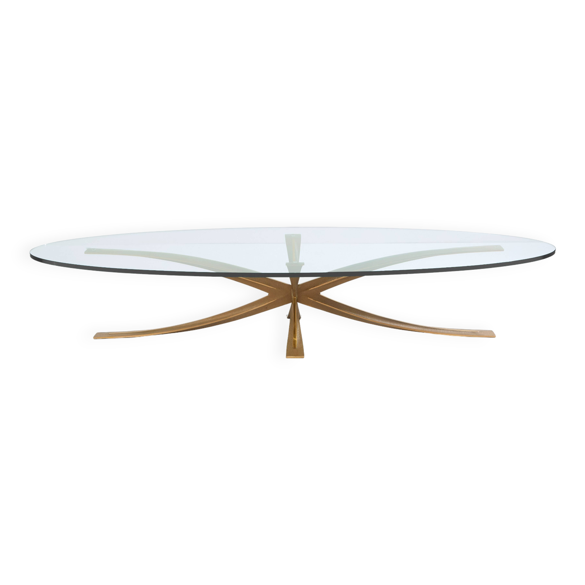 Large bronze coffee table by Michel Mangematin circa 1962