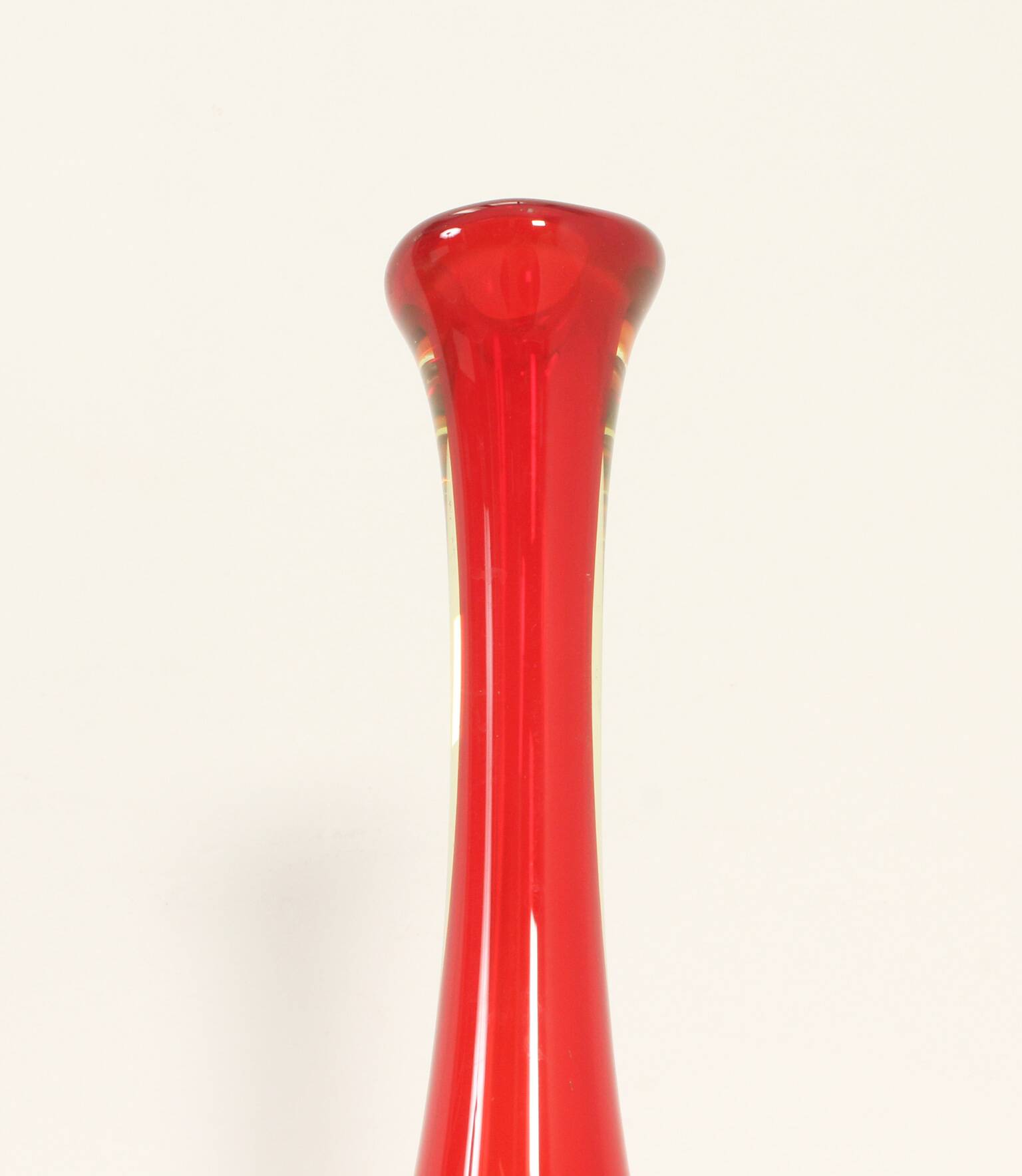 Narrow-necked Murano glass vase, Italy 1960s