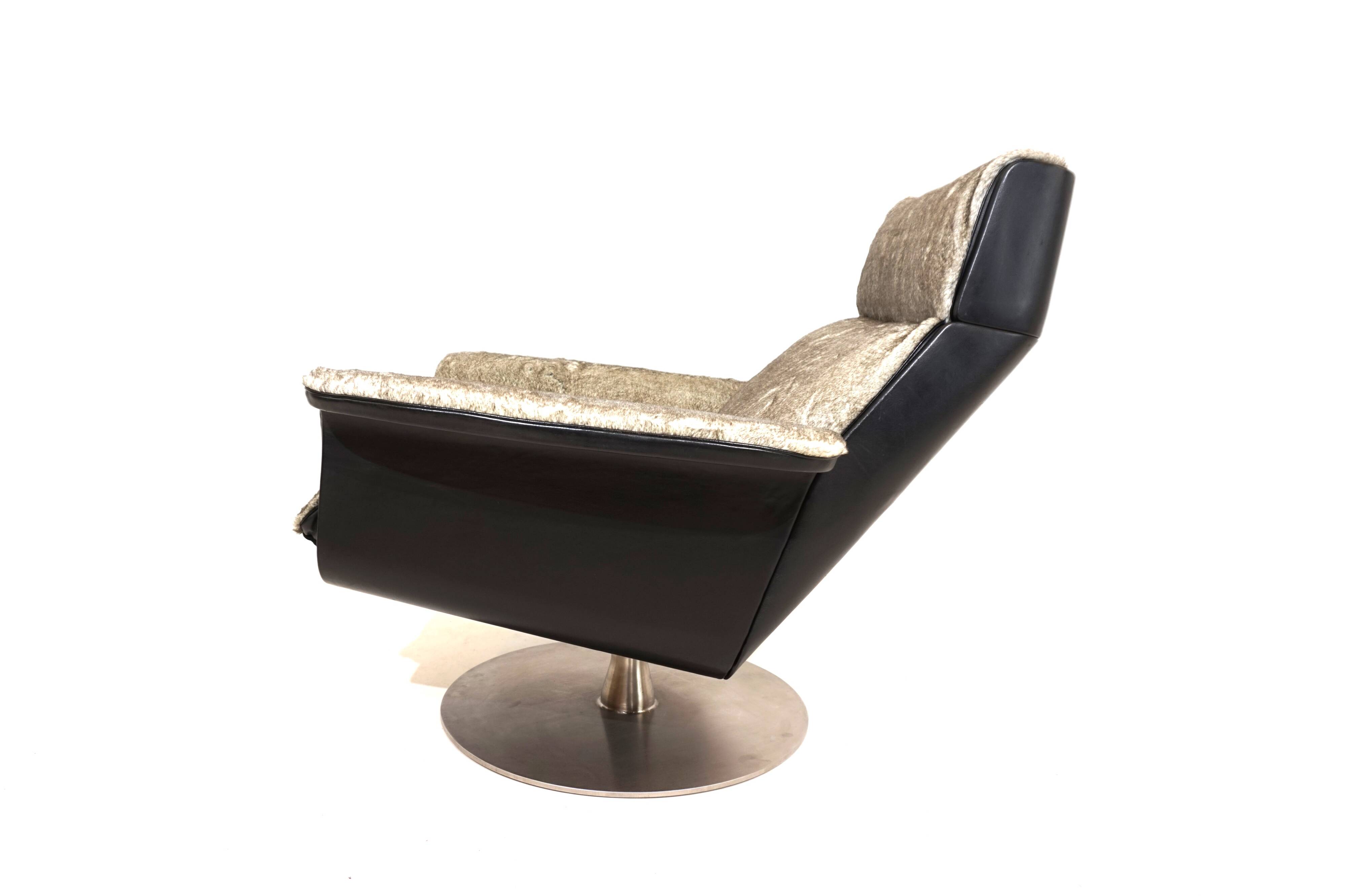 Fauteuil lounge Kaufeld Siesta 62 avec pouf par Jacques Brule