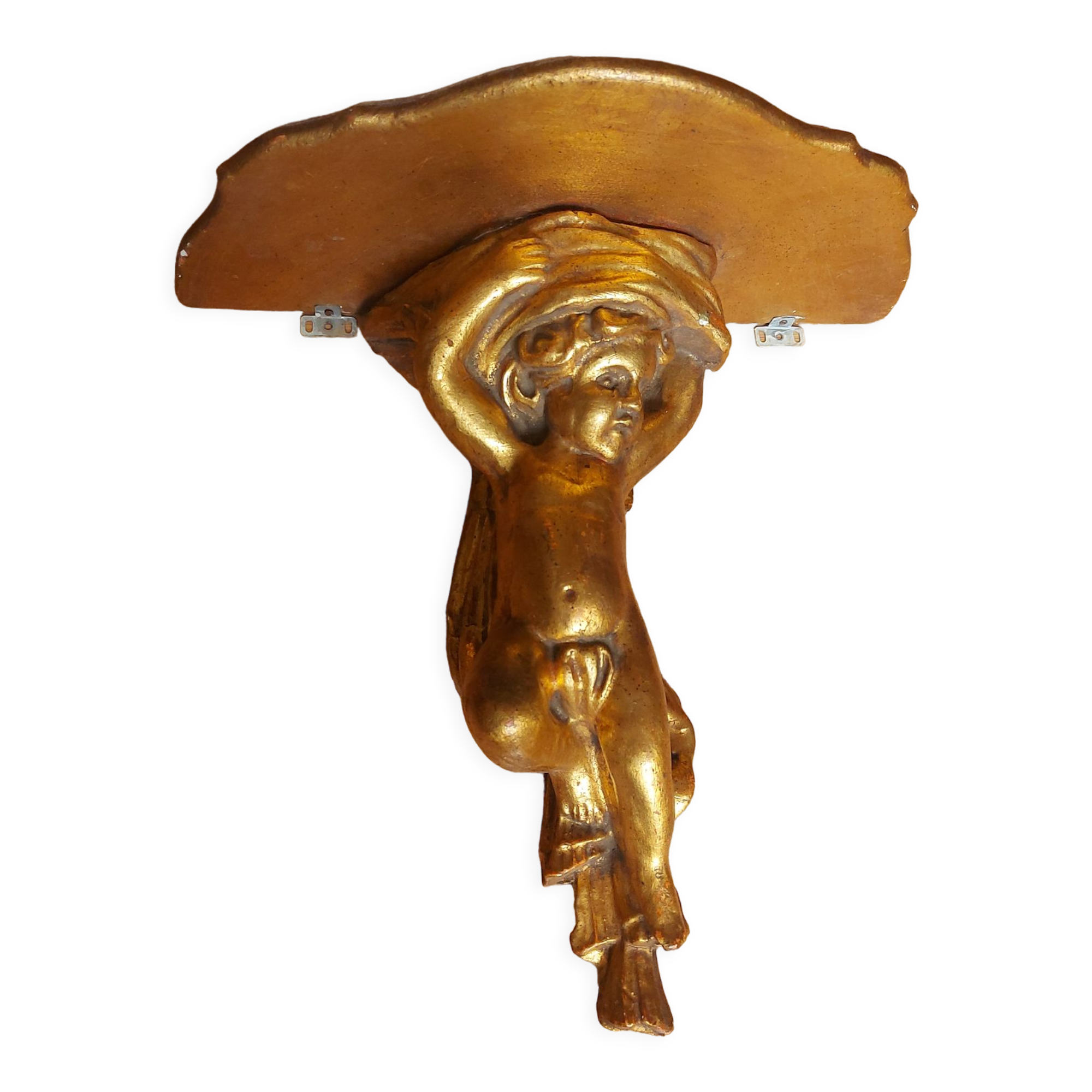 Shelf , Wall console gilded cherub