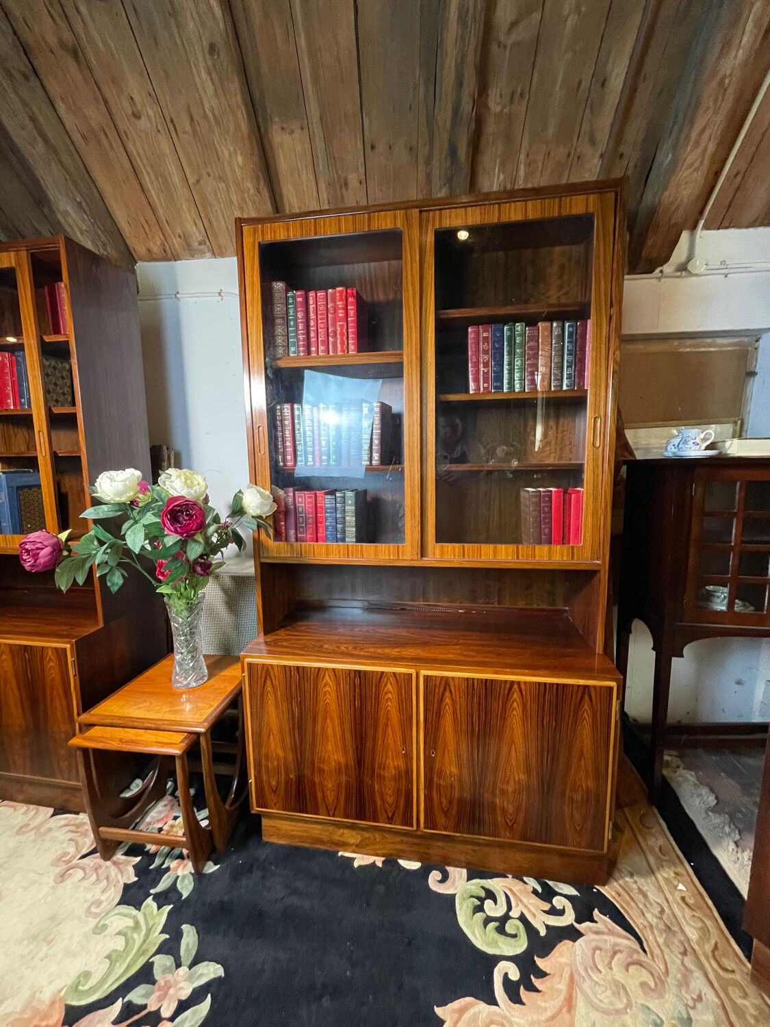 Mid century retro vintage wall unit bookcase danish design by poul hundevad rosewood 1950-1960