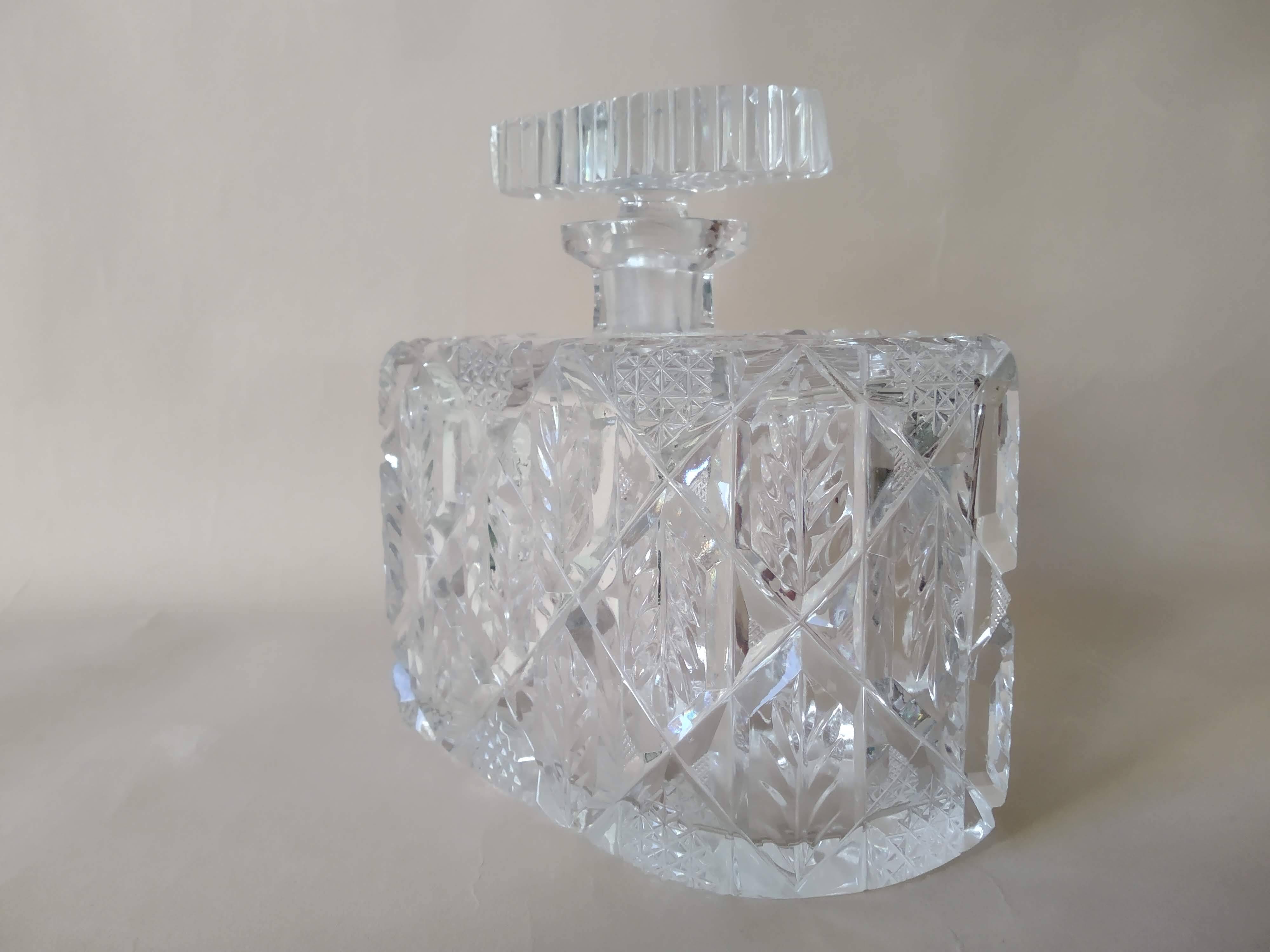 Duo de carafes à Whisky en cristal taillé vintage
