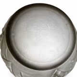 Large Art Deco vase Etaleune pressed glass – France 1930–50