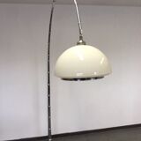 Vintage lamppost arc bamboo chrome and opaline 1970