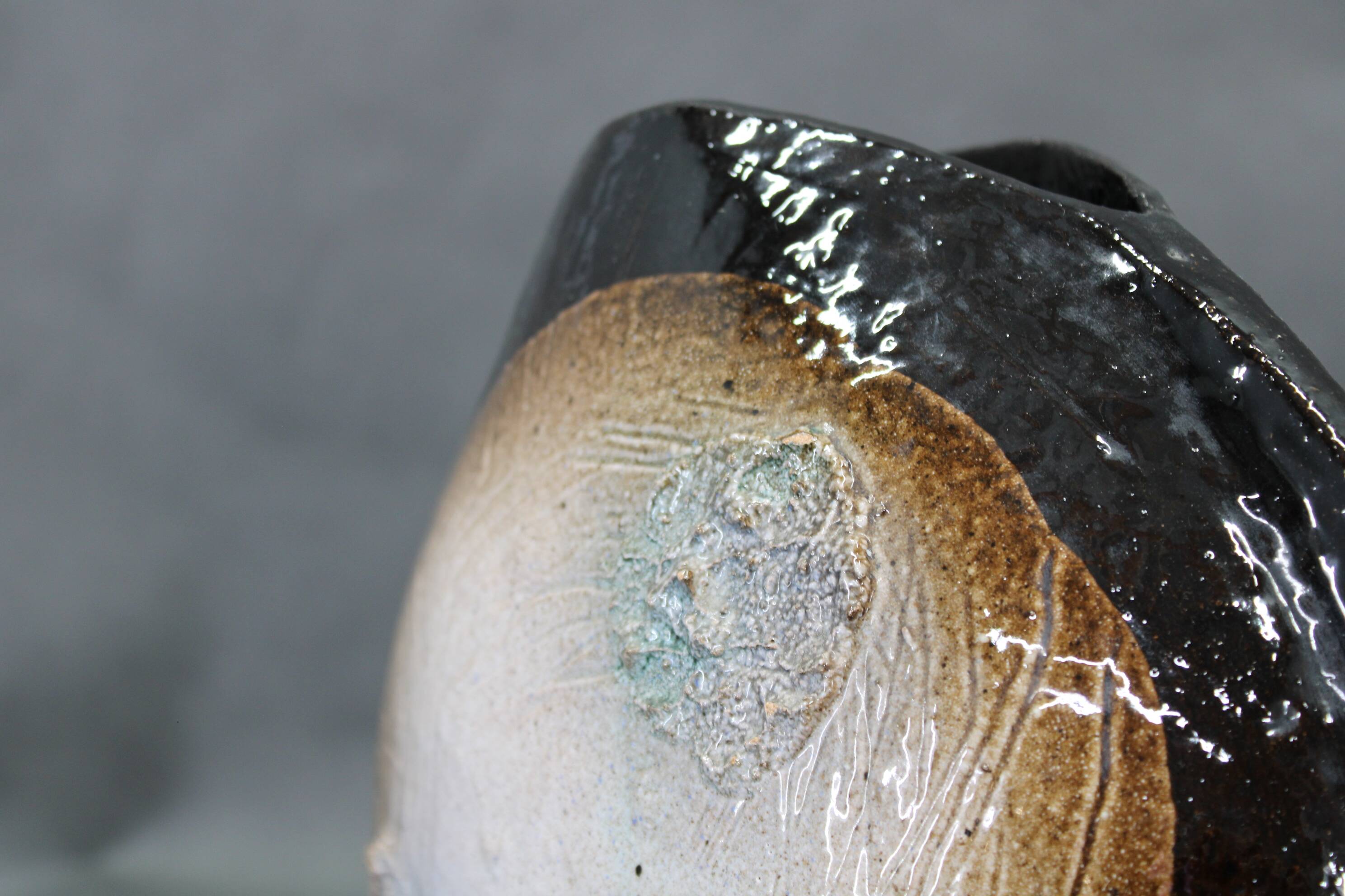 Brutalist ceramic art vase, Czechoslovakia, 1970s